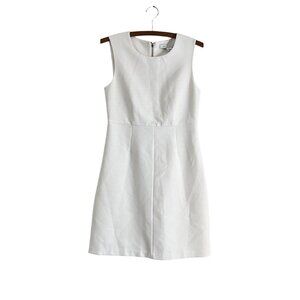 Diane Von Furstenberg Womens White Sleeveless Chic Sheath Dress Size 4